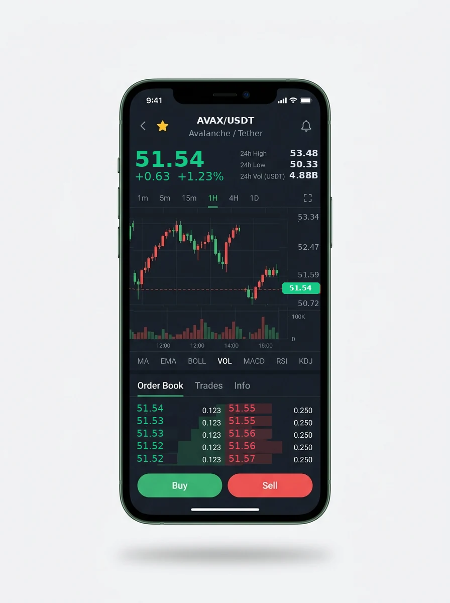 The same portfolio view on a phone screen